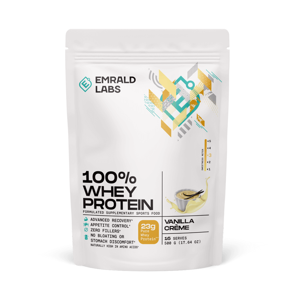 100% Whey Protein (30) & 100% Whey Protein Emrald Labs Whey blend protein 500g Vanilla Creme