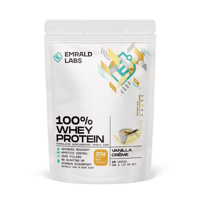 100% Whey Protein (30) & 100% Whey Protein Emrald Labs Whey blend protein 500g Vanilla Creme
