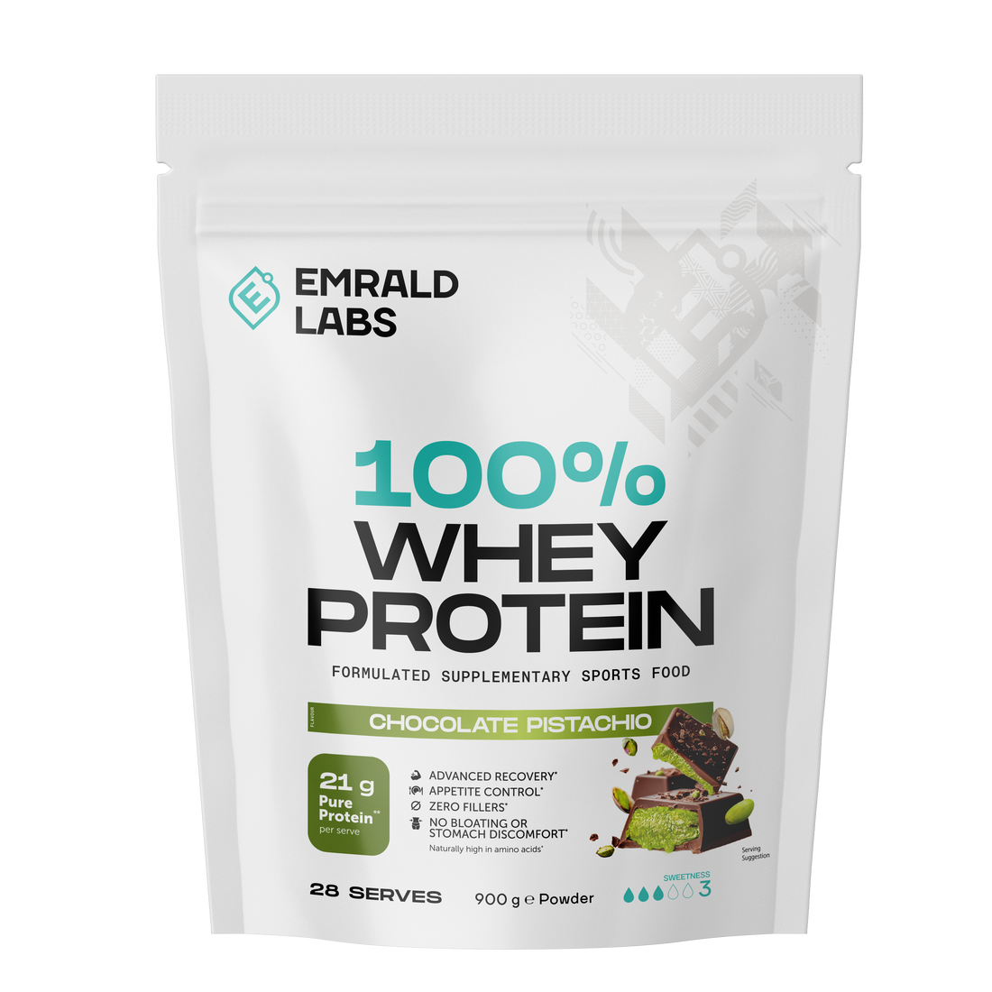 100% Whey Protein (44) & 100% Whey Protein Emrald Labs Whey blend protein 900g Chocolate Pistachio