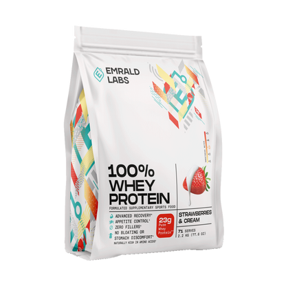 100% Whey Protein (9) & 100% Whey Protein Emrald Labs Whey blend protein 2.2kg Strawberries & Cream
