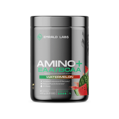 Amino+ EAA/BCAA (3) & Amino+ EAA/BCAA Emrald Labs Essential amino acids 60 Serves Watermelon