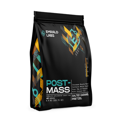 Post Mass (2) & Post Mass Emrald Labs Mass gainer protein powder 6.4kg Salted Caramel Pretzel