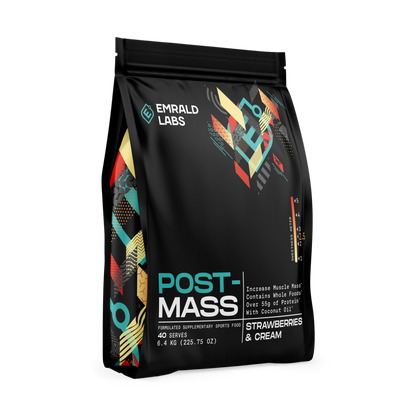 Post Mass (3) & Post Mass Emrald Labs Mass gainer protein powder 6.4kg Strawberries & Cream