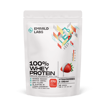 100% Whey Protein (38) & 100% Whey Protein Emrald Labs Whey blend protein 500g Strawberries & Cream
