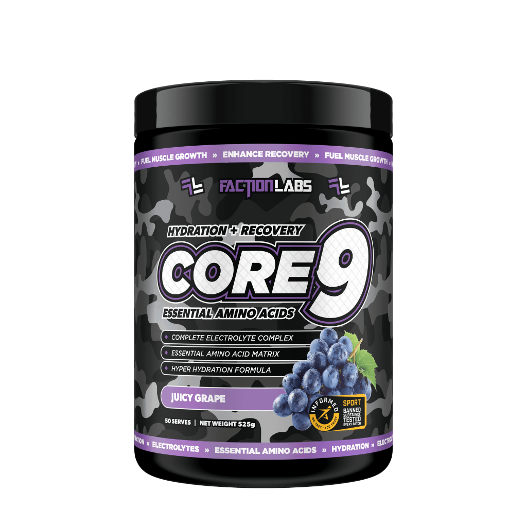 Core 9 EAA+BCAA (2) & Core 9 EAA+BCAA Faction Labs Essential amino acids 60 Serves Grape