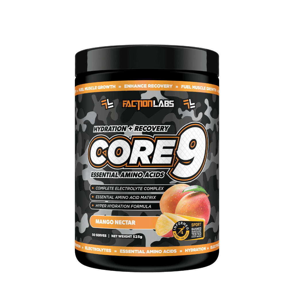 Core 9 EAA+BCAA (1) & Core 9 EAA+BCAA Faction Labs Essential amino acids 60 Serves Mango Nectar