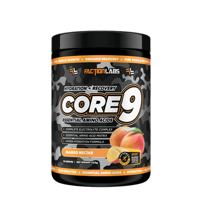 Core 9 EAA+BCAA (1) & Core 9 EAA+BCAA Faction Labs Essential amino acids 60 Serves Mango Nectar