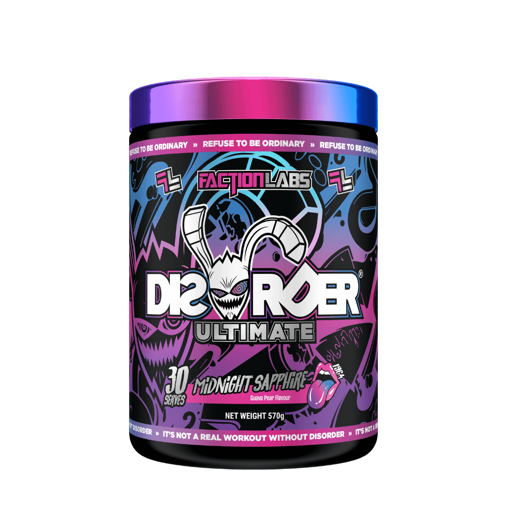 Disorder Ultimate Faction Labs Super high stimulant pre workout powder 30 Serves Midnight Sapphire