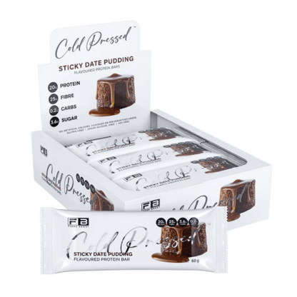 Cold Pressed Protein Bar Fibre Boost High protein bars Box of 12 Sticky Date Pudding