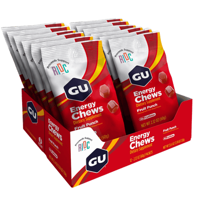 GU Energy Chews GU Energy gels Box of 12 Fruit Punch