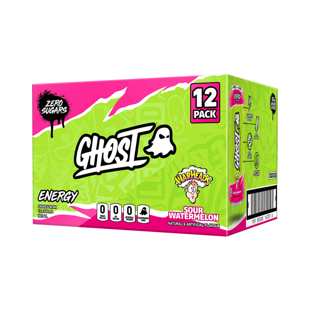 Ghost RTD & Ghost RTD Ghost Drinks for pre workout Box of 12 (500ml Can) Sour Watermelon