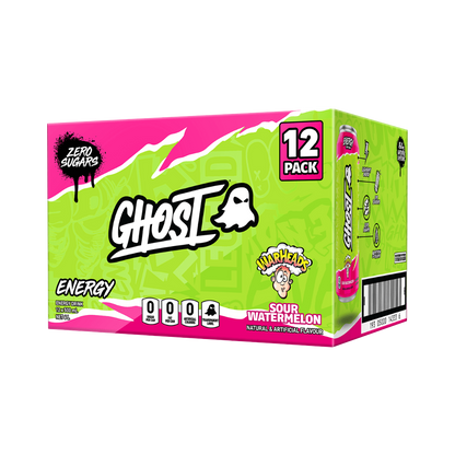Ghost RTD & Ghost RTD Ghost Drinks for pre workout Box of 12 (500ml Can) Sour Watermelon