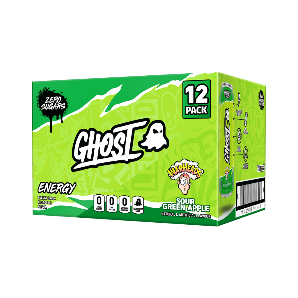Ghost RTD (3) & Ghost RTD Ghost Drinks for pre workout Box of 12 (500ml Can) Sour Green Apple
