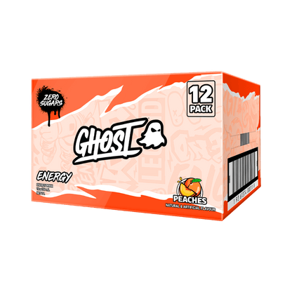 Ghost RTD Ghost Drinks for pre workout Box of 12 (250ml Can) Peaches