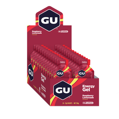 GU Energy Gel (1) & GU Energy Gel GU Energy gels Box of 24 Raspberry Lemonade - Caffeine-free