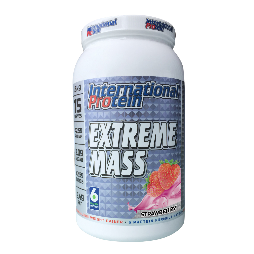 Extreme Mass (2) & Extreme Mass International Protein Mass gainer protein powder 1.5kg Strawberry