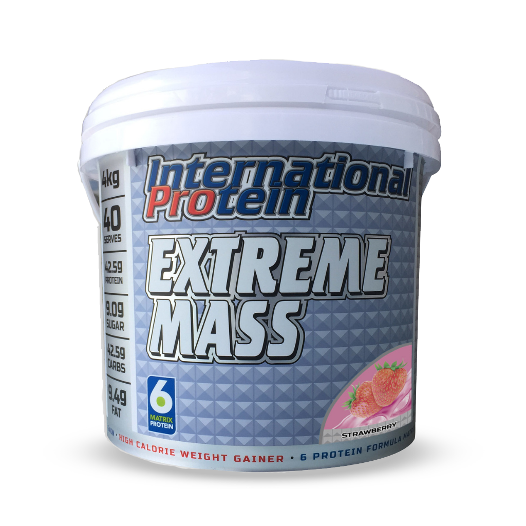 Extreme Mass (5) & Extreme Mass International Protein Mass gainer protein powder 4kg Strawberry