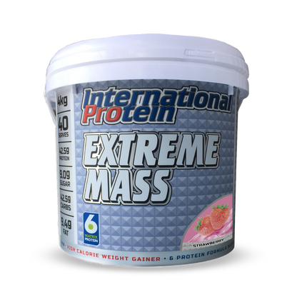 Extreme Mass (5) & Extreme Mass International Protein Mass gainer protein powder 4kg Strawberry