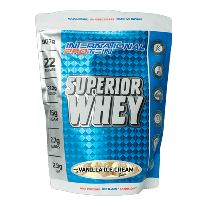 Superior Whey (8) & Superior Whey International Protein Superior whey 22 Serves Vanilla Ice Cream