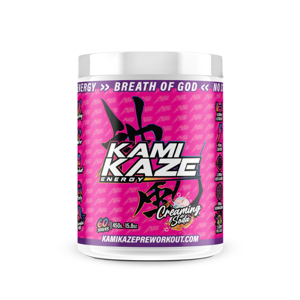 Kamikaze (6) & Kamikaze Athletic Sport High stim pre workout 60 Serves Creaming Soda