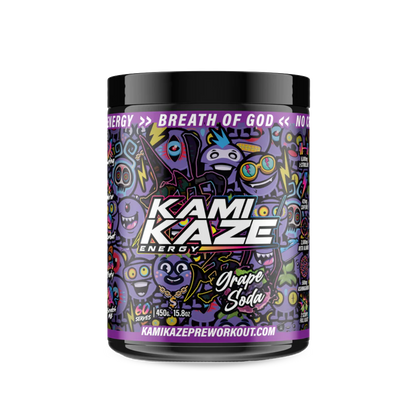 Kamikaze (8) & Kamikaze Athletic Sport High stim pre workout 60 Serves Grape Soda
