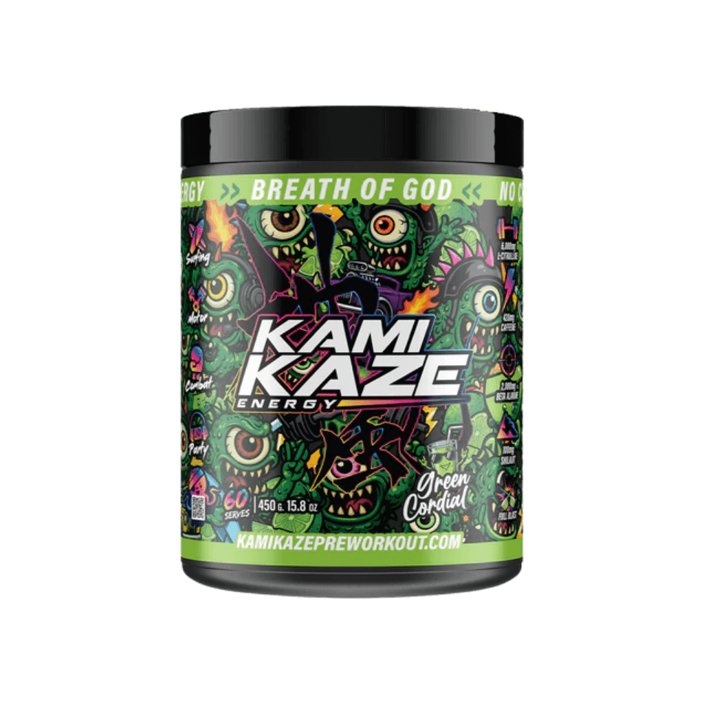 Kamikaze Athletic Sport High stim pre workout 60 Serves Green Cordial