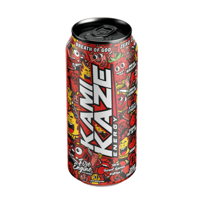 Kamikaze RTD Athletic Sport Drinks for pre workout Box of 12 Fire Engine (Raspberry Lemonade)