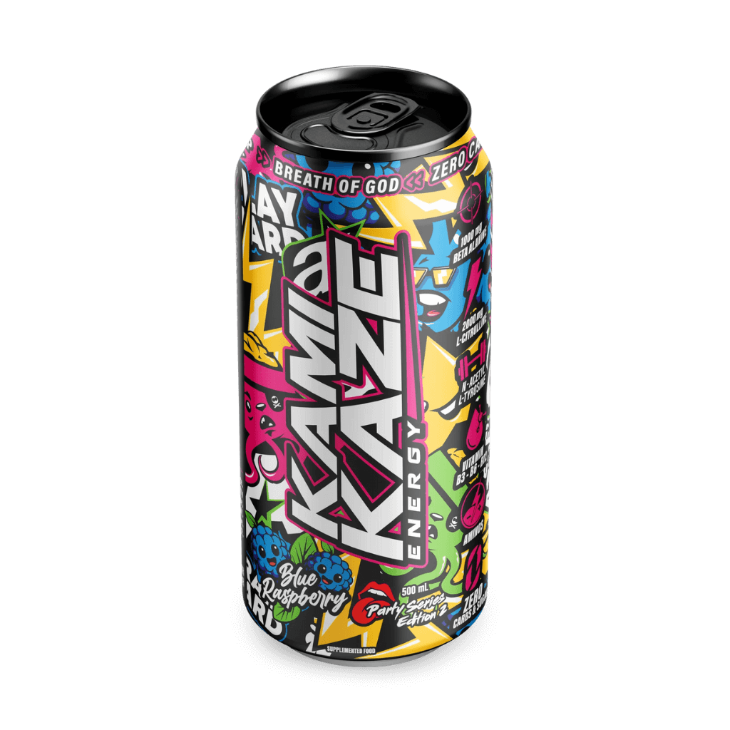 Kamikaze RTD (1) & Kamikaze RTD Athletic Sport Drinks for pre workout Box of 12 Blue Raspberry