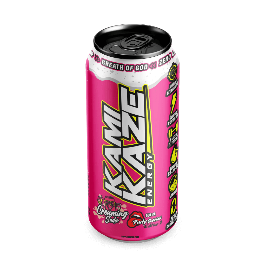 Kamikaze RTD & Kamikaze RTD Athletic Sport Drinks for pre workout Box of 12 Creaming Soda