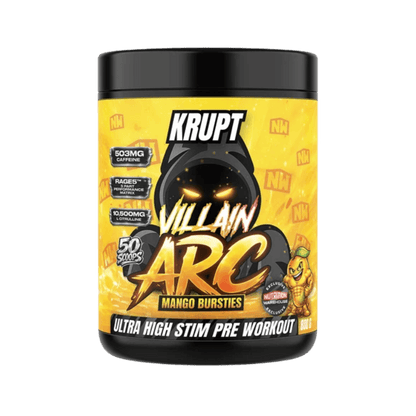 Villain ARC Krupt High stim pre workout 50 Serves Mango Bursties