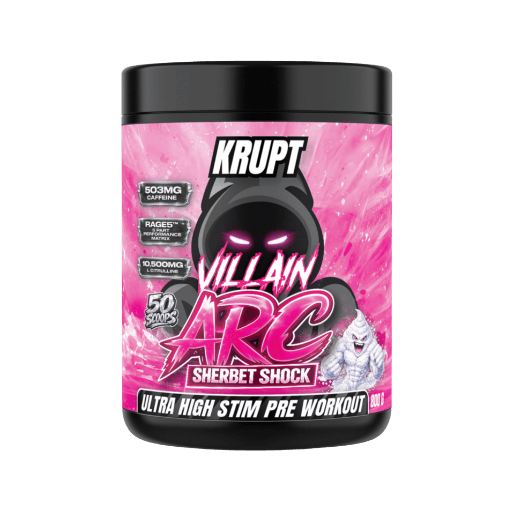 Villain ARC Krupt High stim pre workout 50 Serves Sherbet Shock