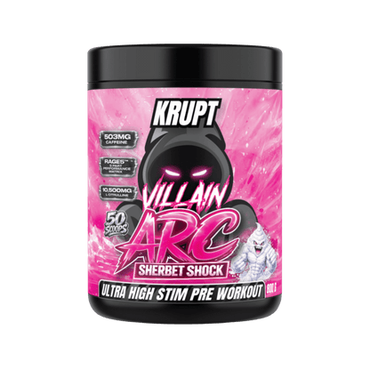 Villain ARC Krupt High stim pre workout 50 Serves Sherbet Shock