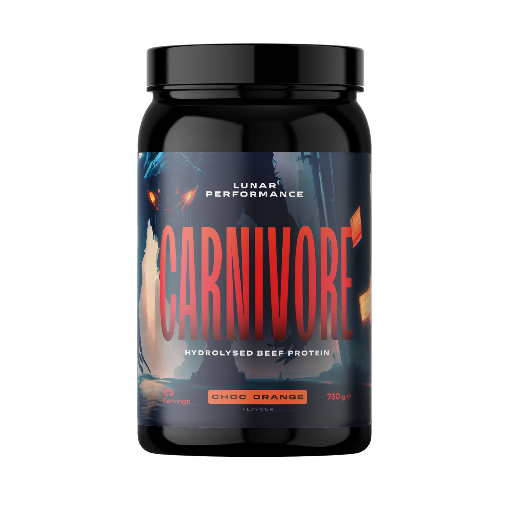 Carnivore Beef Protein Isolate Lunar Performance Collagen protein powder 25 Serves Choc Orange