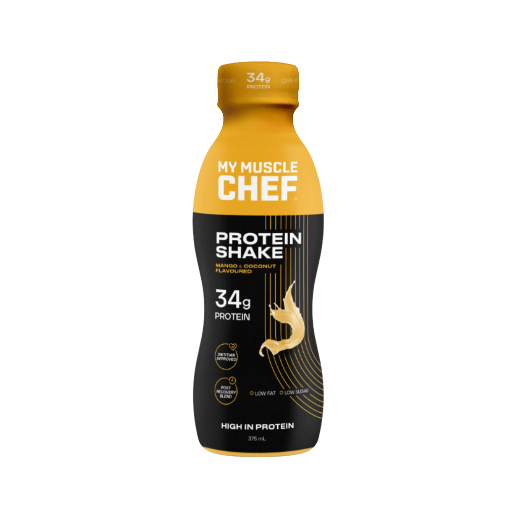 Protein Shake (1) & Protein Shake My Muscle Chef Drinks ready to drink Box of 12 Mango Coconut