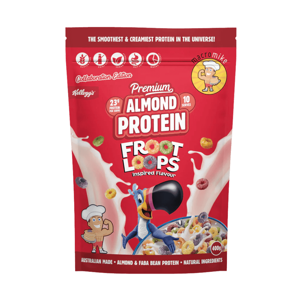 Premium Almond Protein Macro Mike Vegan protein powder 400g Froot Loops