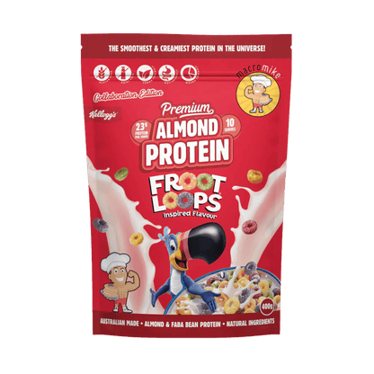 Premium Almond Protein Macro Mike Vegan protein powder 400g Froot Loops