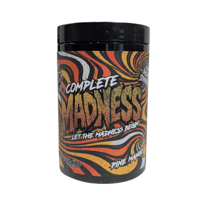 Complete Madness (1) & Complete Madness Mad Science High stim pre workout 40/20 Serves Pine Mango