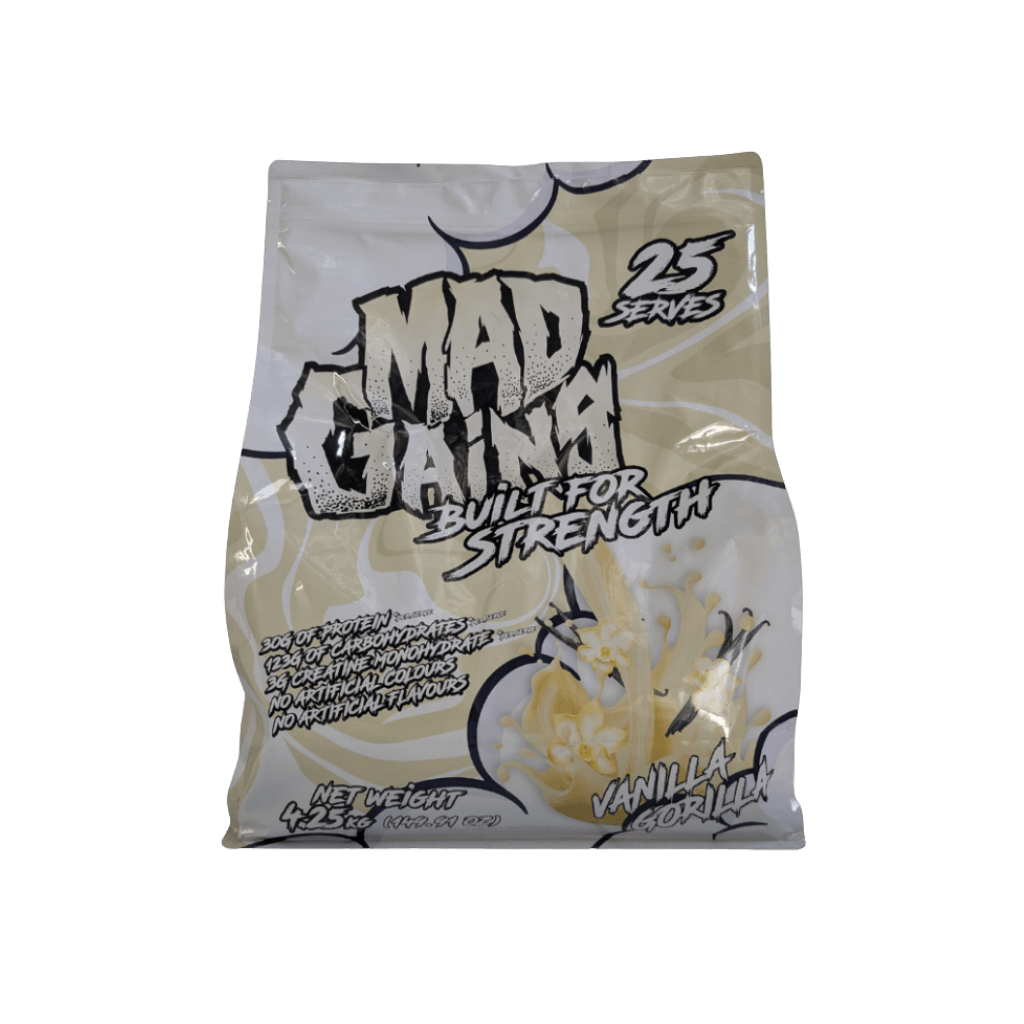 Mad Gains & Mad Gains Mad Science Mass gainer protein powder 25 Serves Vanilla Gorilla