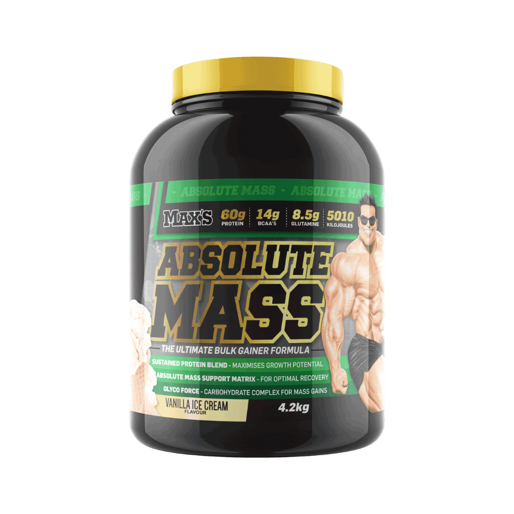 Absolute Mass (4) & Absolute Mass Max's Mass gainer protein powder 4.2kg (NEW) Vanilla Ice Cream