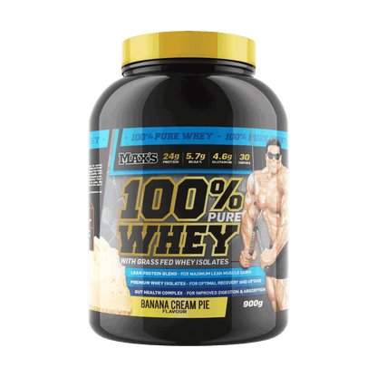 Max's 100% Pure Whey Max's Whey protein isolate 900g Banana Cream Pie