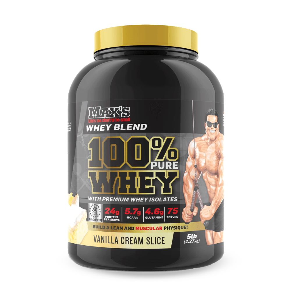 Max's 100% Pure Whey & Max's 100% Pure Whey Max's Whey protein isolate 2.27kg Vanilla Cream Slice