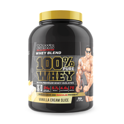 Max's 100% Pure Whey & Max's 100% Pure Whey Max's Whey protein isolate 2.27kg Vanilla Cream Slice