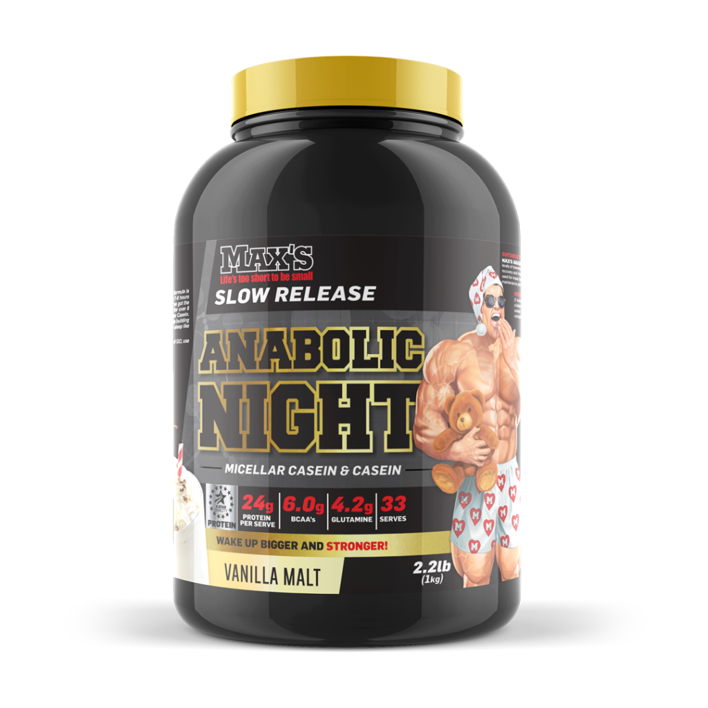 Anabolic Night (1) & Anabolic Night Max's Slow release protein powder 900g Vanilla Malt