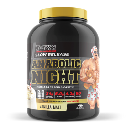 Anabolic Night (2) & Anabolic Night Max's Slow release protein powder 1.8kg Vanilla Malt