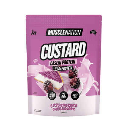 Muscle Nation Casein Custard Muscle Nation Casein protein 25 Serves (1kg) Boysenberry Cheesecake