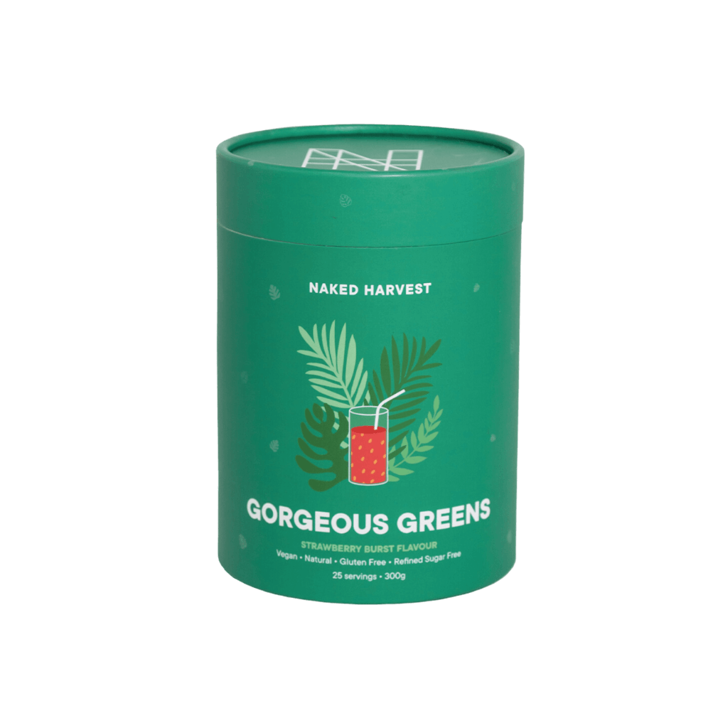 Gorgeous Greens Naked Harvest Greens supplements 25 Serves Strawberry Burst