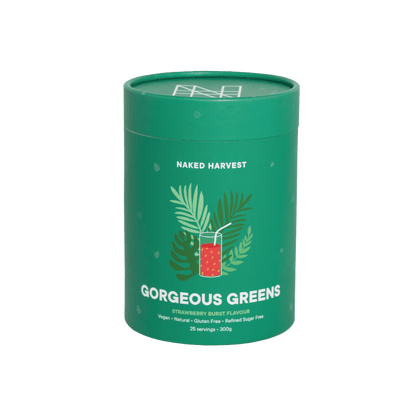 Gorgeous Greens Naked Harvest Greens supplements 25 Serves Strawberry Burst