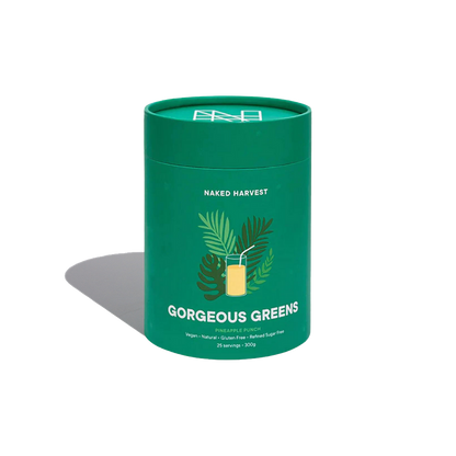 Gorgeous Greens (1) & Gorgeous Greens Naked Harvest Greens supplements 25 Serves Pineapple Punch