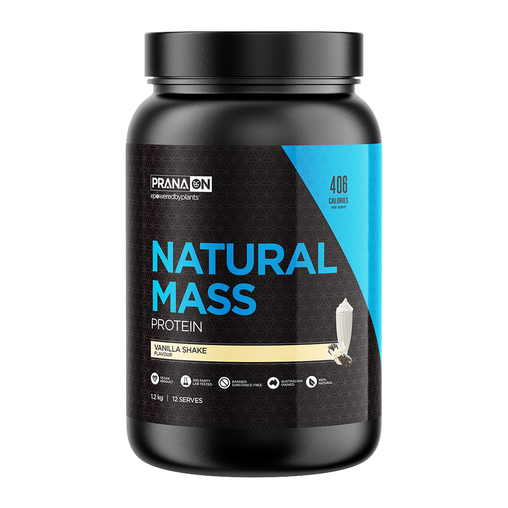 Natural Mass 2.0 (1) & Natural Mass 2.0 Prana Vegan protein powder 1.2kg Vanilla Shake