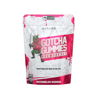 Gotcha Pre Workout Gummies Nature Gains Low stim pre workout